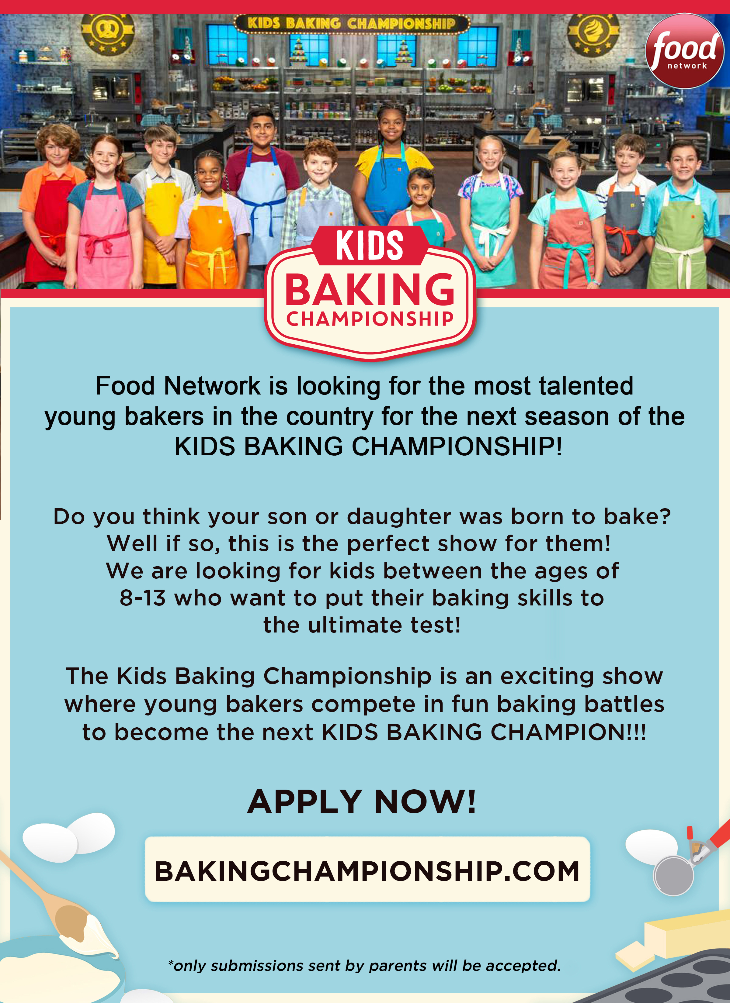 Kids Baking Challenge flyer
