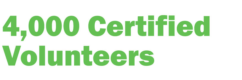 4,000 certified volunteers