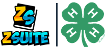 zsuite logo and 4-H clover seperated by a center line